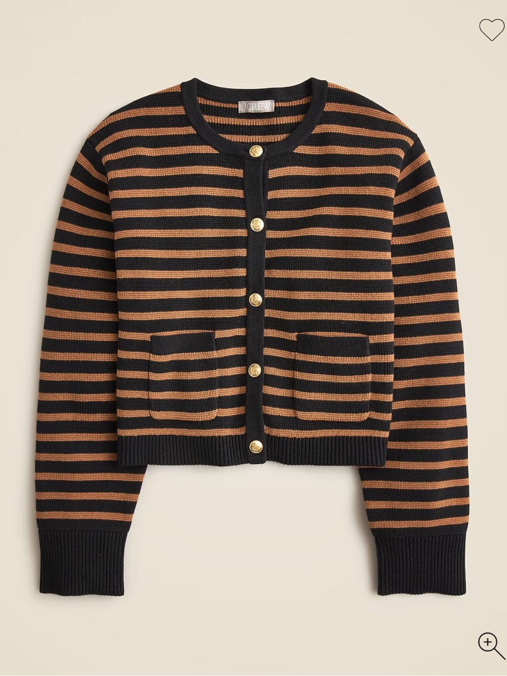 J.Crew Relaxed Emilie Sweater Lady Jacket in stripe Size Medium